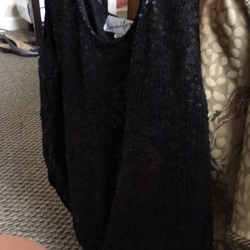 Sequined, black, lined after five tank! Pure silk!